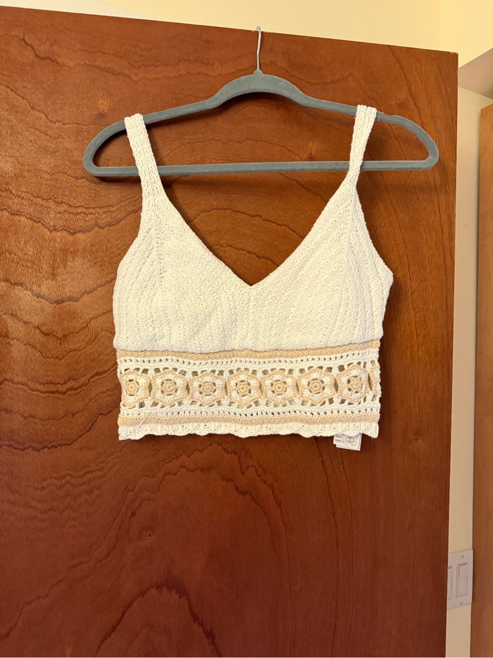 Hollister Cream Crochet Bralette Tank Top